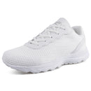 Knixmax Extra breite leichte Herren Laufschuhe für Plattfuß Weiße Sportschuhe mit Schuhen mit breiter Zehenbox