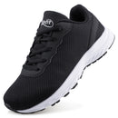Knixmax Extra Wide Lightweight Herren-Plattfuß-Laufschuhe Schwarze Sportschuhe mit breiten Zehenbox-Schuhen