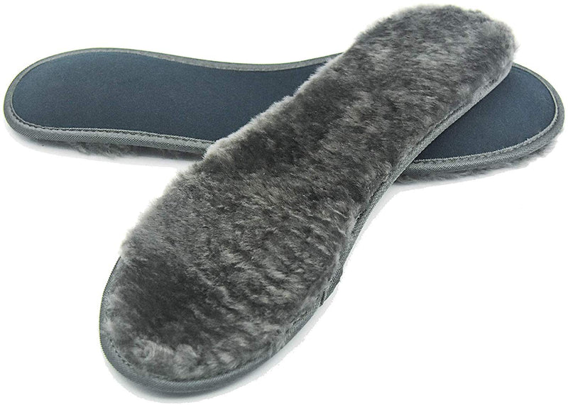 riemot Sheepskin Insoles for Men Women and Kids, Grey Wide, Super Thick Premium Lambswool Insoles for Wellies Slippers Boots - Knixmax