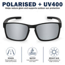 Knixmax VC028 polarisierte Sportsonnenbrille mit UV400, matt-schwarz