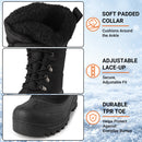Knixmax Herren Winterstiefel RE007N – Schwarz, warm gefüttert
