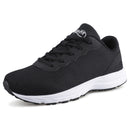 Knixmax Extra Wide Lightweight Damen-Plattfuß-Laufschuhe Schwarze Sportschuhe mit breiten Zehenbox-Schuhen