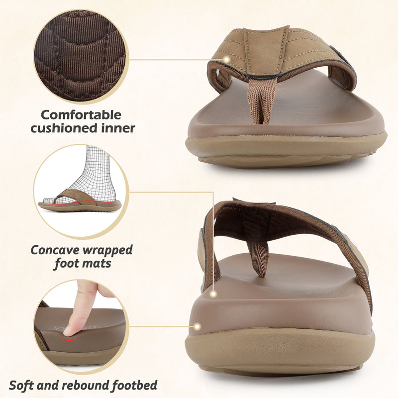 TIESTRA Herren Sport Flip Flops Strand Athletik gepolsterte Sommer Outdoor Komfort Thong Sandalen