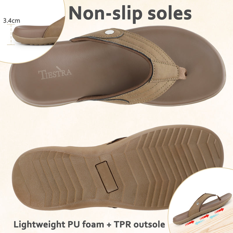 TIESTRA Herren Sport Flip Flops Strand Athletik gepolsterte Sommer Outdoor Komfort Thong Sandalen