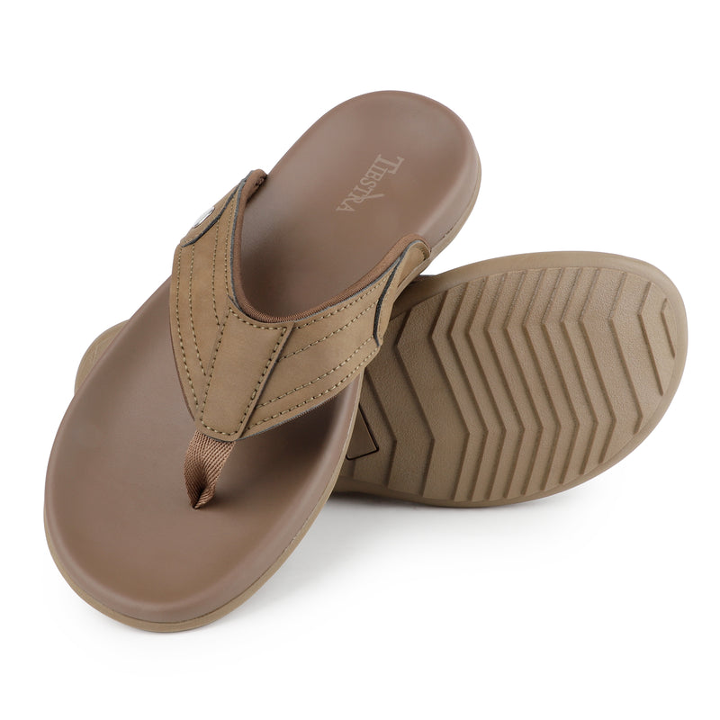 TIESTRA Herren Sport Flip Flops Strand Athletik gepolsterte Sommer Outdoor Komfort Thong Sandalen