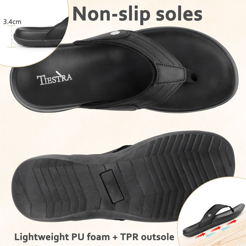 TIESTRA Herren Sport Flip Flops Strand Athletik gepolsterte Sommer Outdoor Komfort Thong Sandalen