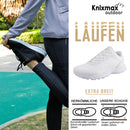 Knixmax Extra breite leichte Herren Laufschuhe für Plattfuß Weiße Sportschuhe mit Schuhen mit breiter Zehenbox