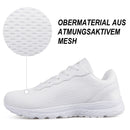 Knixmax Extra breite leichte Herren Laufschuhe für Plattfuß Weiße Sportschuhe mit Schuhen mit breiter Zehenbox