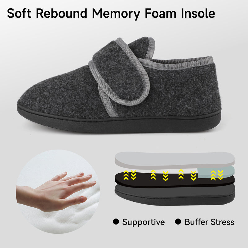 TIESTRA Herren Pantoffelstiefel Warme Flocking Pantoffeln Wide Fit Gemütliche Pelz Haus Schuhe Rutschschutz für Indoor & Outdoor