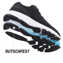 Knixmax Extra Wide Lightweight Damen-Plattfuß-Laufschuhe Schwarze Sportschuhe mit breiten Zehenbox-Schuhen