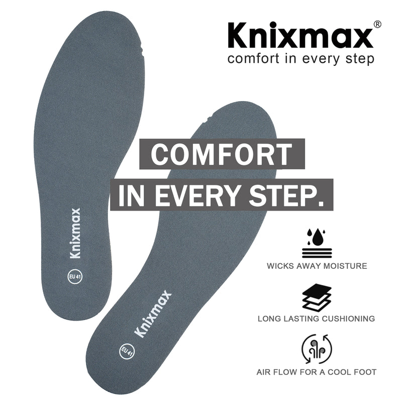 Knixmax Damen Herren Memory Schaum Einlegesohlen Komfort Schuheinlagen für Sportschuhe Freizeitschuhe Sneaker Wanderschuhe