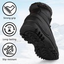 riemot Herren Schneestiefel Schwarz Wasserdicht Winterstiefel mit warmem Teddyfutter