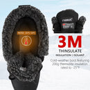 riemot Herren Schneestiefel Schwarz Wasserdicht Winterstiefel mit warmem Teddyfutter