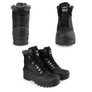 riemot Herren Schneestiefel Schwarz Wasserdicht Winterstiefel mit warmem Teddyfutter