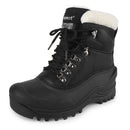 riemot Damen Schneestiefel Schwarz Wasserdicht Winterstiefel mit Kunstfell-Futter