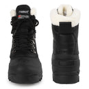 riemot Damen Schneestiefel Schwarz Wasserdicht Winterstiefel mit Kunstfell-Futter
