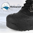 riemot Damen Schneestiefel Schwarz Wasserdicht Winterstiefel mit Kunstfell-Futter