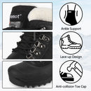 riemot Damen Schneestiefel Schwarz Wasserdicht Winterstiefel mit Kunstfell-Futter