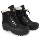 riemot Damen Schneestiefel Schwarz Wasserdicht Winterstiefel mit Kunstfell-Futter