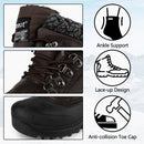 riemot Herren Schneestiefel Braun Wasserdicht Winterstiefel mit warmem Teddyfutter