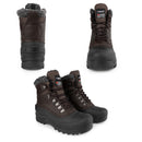 riemot Herren Schneestiefel Braun Wasserdicht Winterstiefel mit warmem Teddyfutter