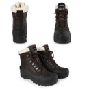 riemot Damen Schneestiefel Braun Wasserdicht Winterstiefel mit Kunstfell-Futter