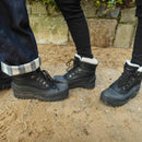 riemot Herren Schneestiefel Schwarz Wasserdicht Winterstiefel mit warmem Teddyfutter