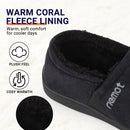 riemot Herren Hausschuhe Schwarz Memory Foam Pantoffeln mit rutschfester Sohle