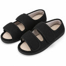 TIESTRA Offene Sandalen Schwarz mit zwei Klettriemen