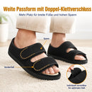 TIESTRA Offene Sandalen Schwarz mit zwei Klettriemen