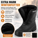 Knixmax Herren Schneestiefel Schwarz Wasserdicht mit Kunstfellfutter