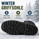 Knixmax Herren Schneestiefel Schwarz Wasserdicht mit Kunstfellfutter