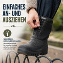 Knixmax Herren Schneestiefel Schwarz Wasserdicht mit Kunstfellfutter
