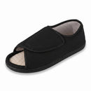 TIESTRA Offene Sandalen Schwarz mit breitem Klettriemen