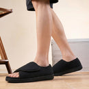 TIESTRA Offene Sandalen Schwarz mit breitem Klettriemen