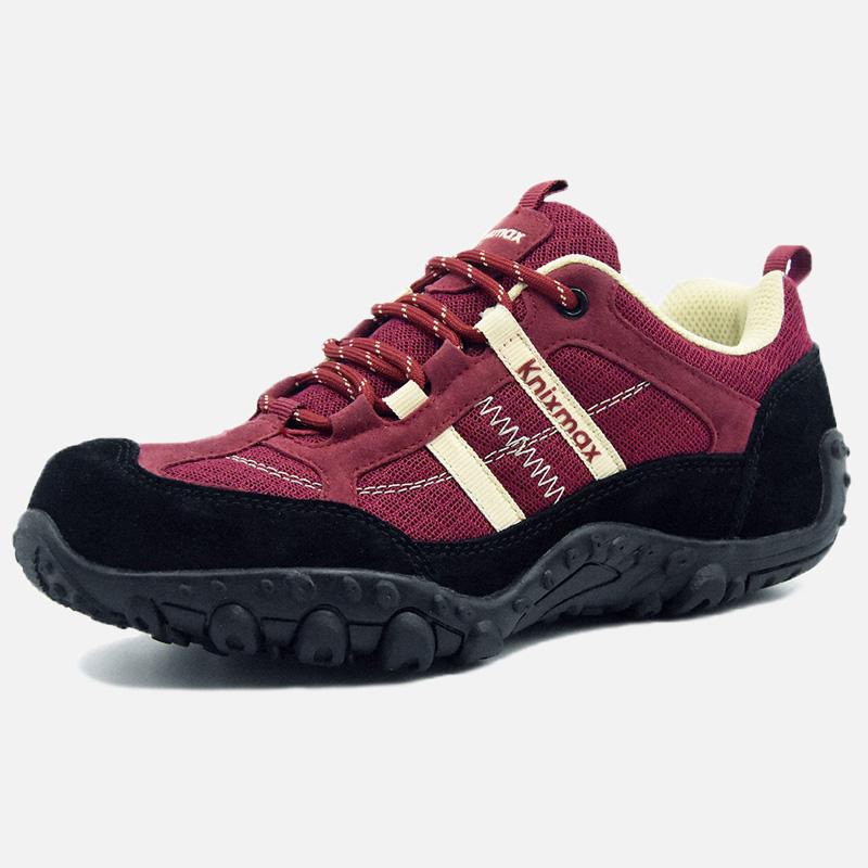 Knixmax Women's Hiking Trainers, Wine Red, Lightweight Approach Shoes, Sports Trainers - Knixmax