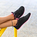 Knixmax Damen Knit Sneaker, Black Rose, Leicht, Running Gym Fitness Sport Walking Schuhe