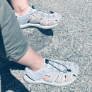 Knixmax Damen Geschlossene Zehen Sandalen Grau Wide Fit Sport Sommerschuhe (Upgrade Version)