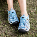 Knixmax Damen Geschlossene Zehensandalen Blau Wide Fit Sport Sommerschuhe (Upgrade Version)