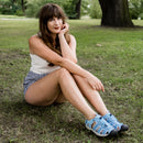 Knixmax Damen Geschlossene Zehensandalen Blau Wide Fit Sport Sommerschuhe (Upgrade Version)