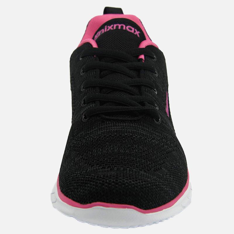 Knixmax Women's Knit Trainers, Black Rose, Lightweight, Running Gym Fitness Sports Walking Shoes - Knixmax