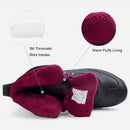 riemot Damen Winterstiefel Wasserdichte Sohle Lila Schneestiefel