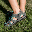 Knixmax Damen Sandalen mit geschlossener Zehenpartie Grün Wide Fit Sport Sommerschuhe (Upgrade Version)