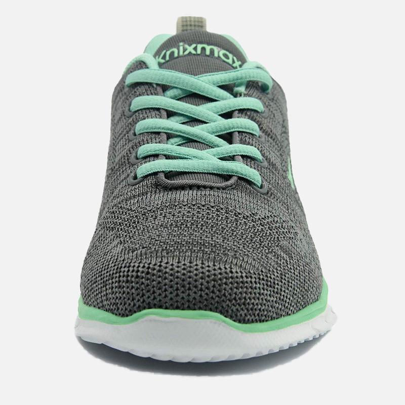 Knixmax Women's Knit Trainers, Grey Green, Lightweight, Running Gym Fitness Sports Walking Shoes - Knixmax