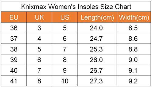 Knixmax Women's Memory Foam Insoles, Blue, for Athletic Shoes & Sneakers - Knixmax