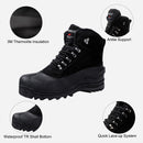 riemot Damen Winterstiefel Wasserdichte Sohle Schwarz Schneestiefel