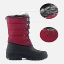 Knixmax Women's Snow Boots Red Waterproof Sole Fur Lined Winter Boots - Knixmax