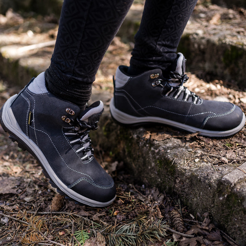 riemot Wasserdichte Damen Wanderschuhe Grau Leichte Outdoor-Stiefel fürs Camping