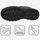 riemot Herren Schneestiefel Schwarz Wasserdicht & Rutschfest Winterstiefel