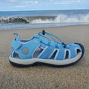 Knixmax Damen Geschlossene Zehensandalen Blau Wide Fit Sport Sommerschuhe (Upgrade Version)